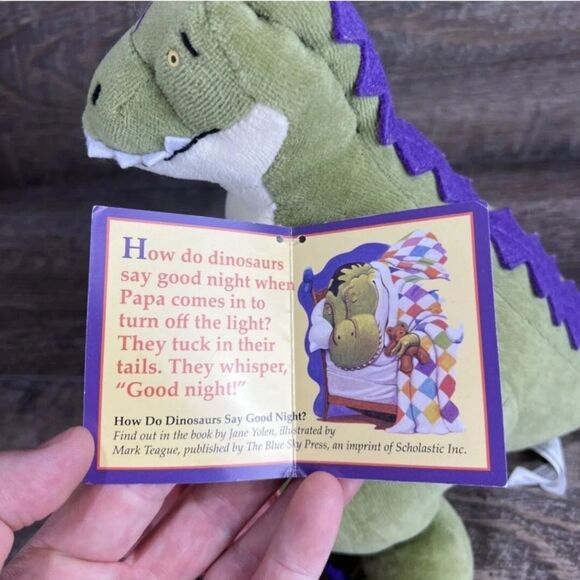 New Plush How Do Dinosaurs Say Goodnight T-Rex w/ Teddy & Blanket Yolen & Teague - Picture 3 of 12